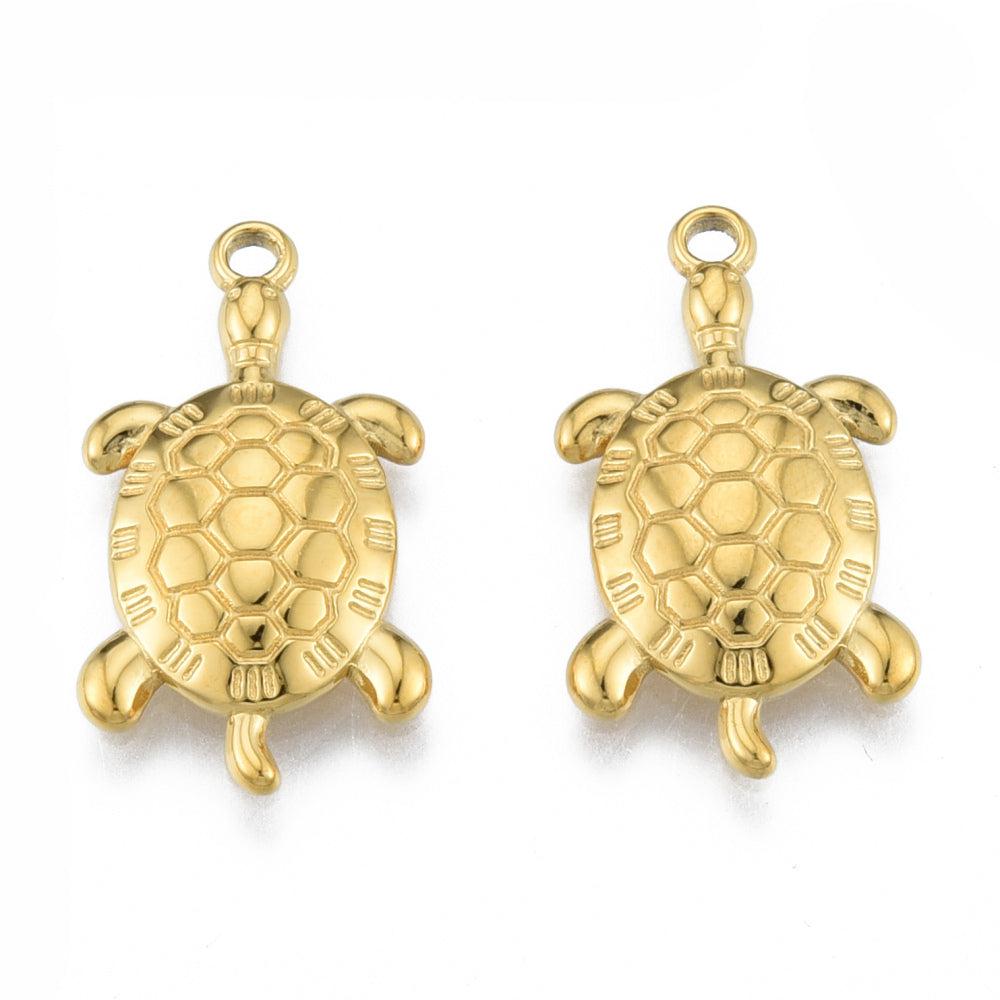 Bedel schildpad 18K goud 25x14mm-bedels-Kraaltjes van Renate