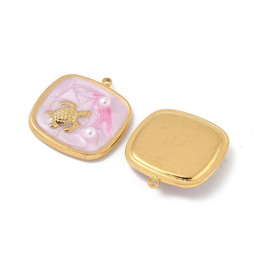 Bedel schildpad RVS 18K goud 22,5mm - per stuk-bedels-Kraaltjes van Renate