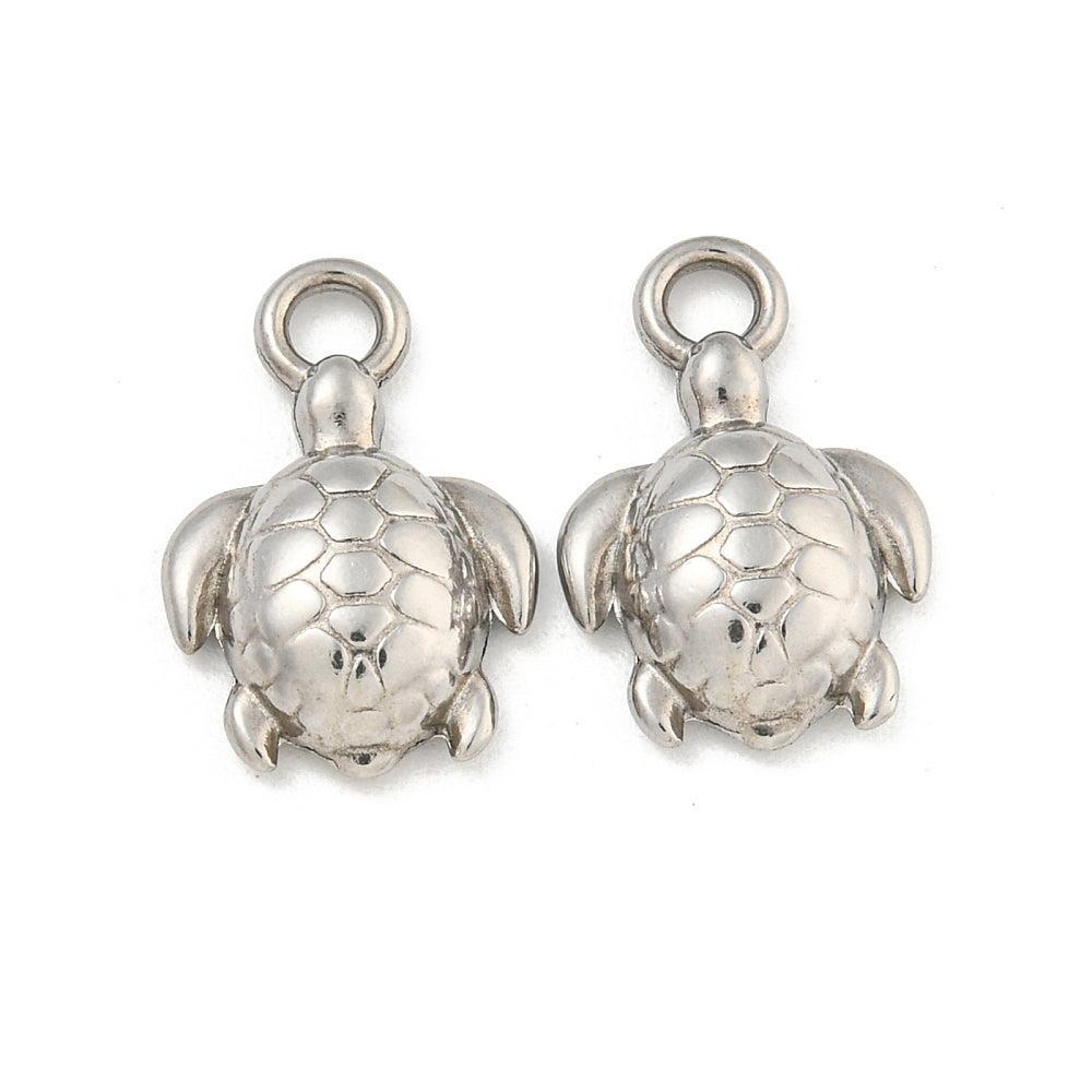 Bedel schildpad RVS Zilver 18mm- per stuk-bedels-Kraaltjes van Renate