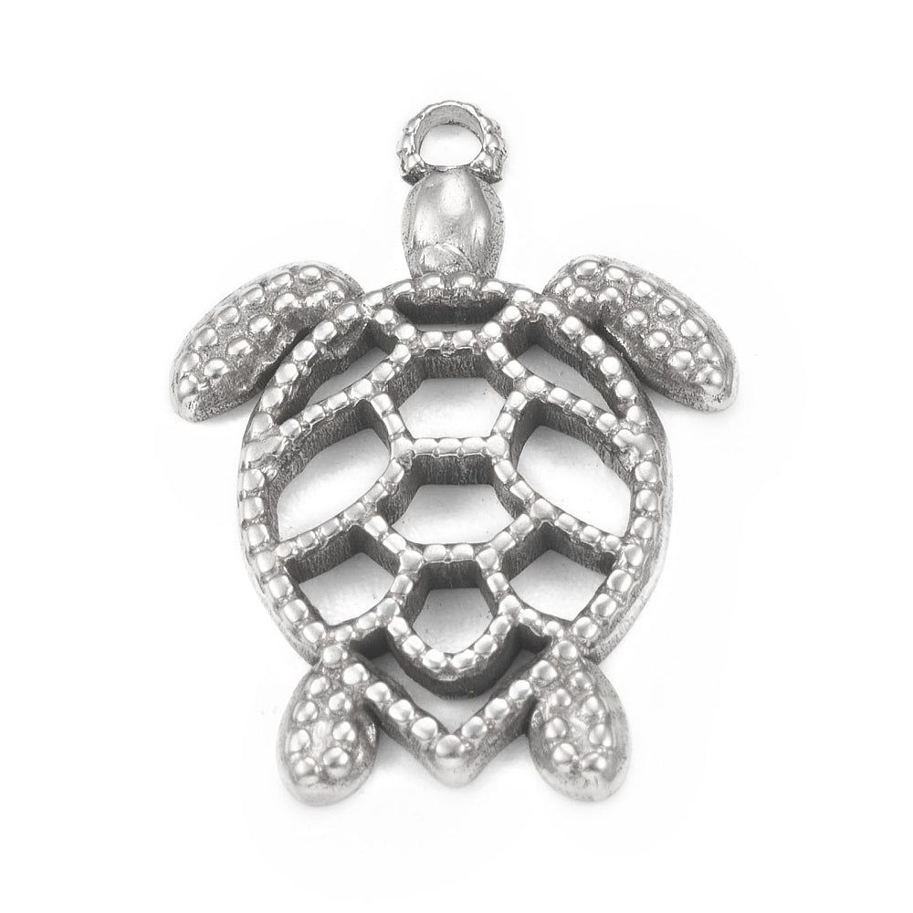 Bedel schildpad Stainless steel zilver 22mm-bedels-Kraaltjes van Renate