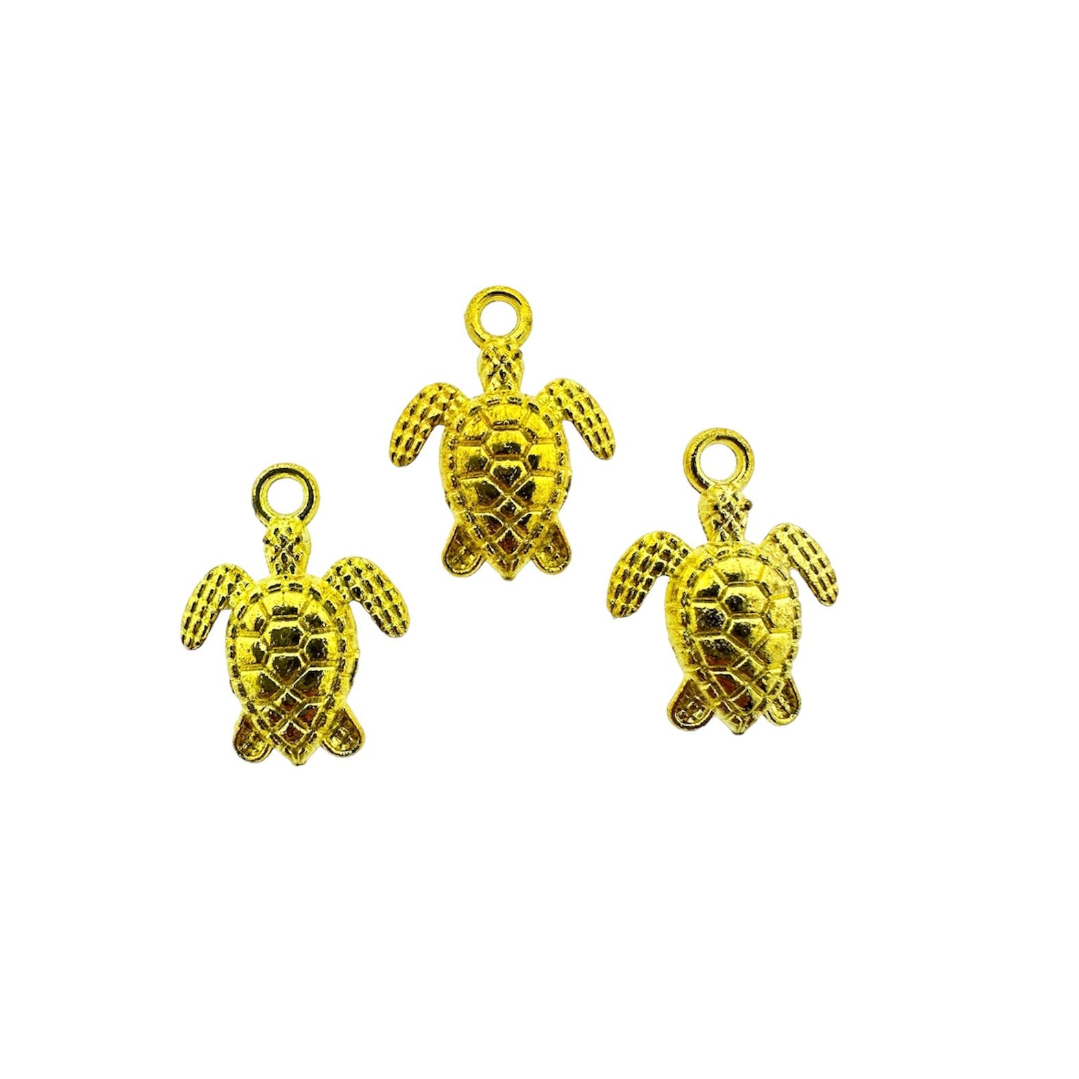 Bedel schildpad goud 16x13x3mm- per 3 stuks-Kralen-Kraaltjes van Renate