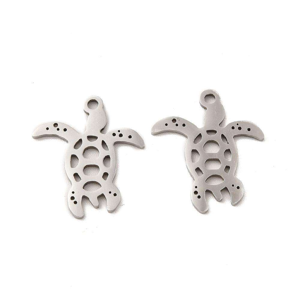 Bedel schildpad open Stainless steel zilver 18mm-bedels-Kraaltjes van Renate