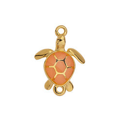 Bedel schildpad oranje 24K goud 17mm-bedels-Kraaltjes van Renate