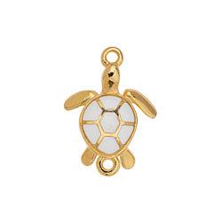 Bedel schildpad wit 24K goud 17mm-bedels-Kraaltjes van Renate