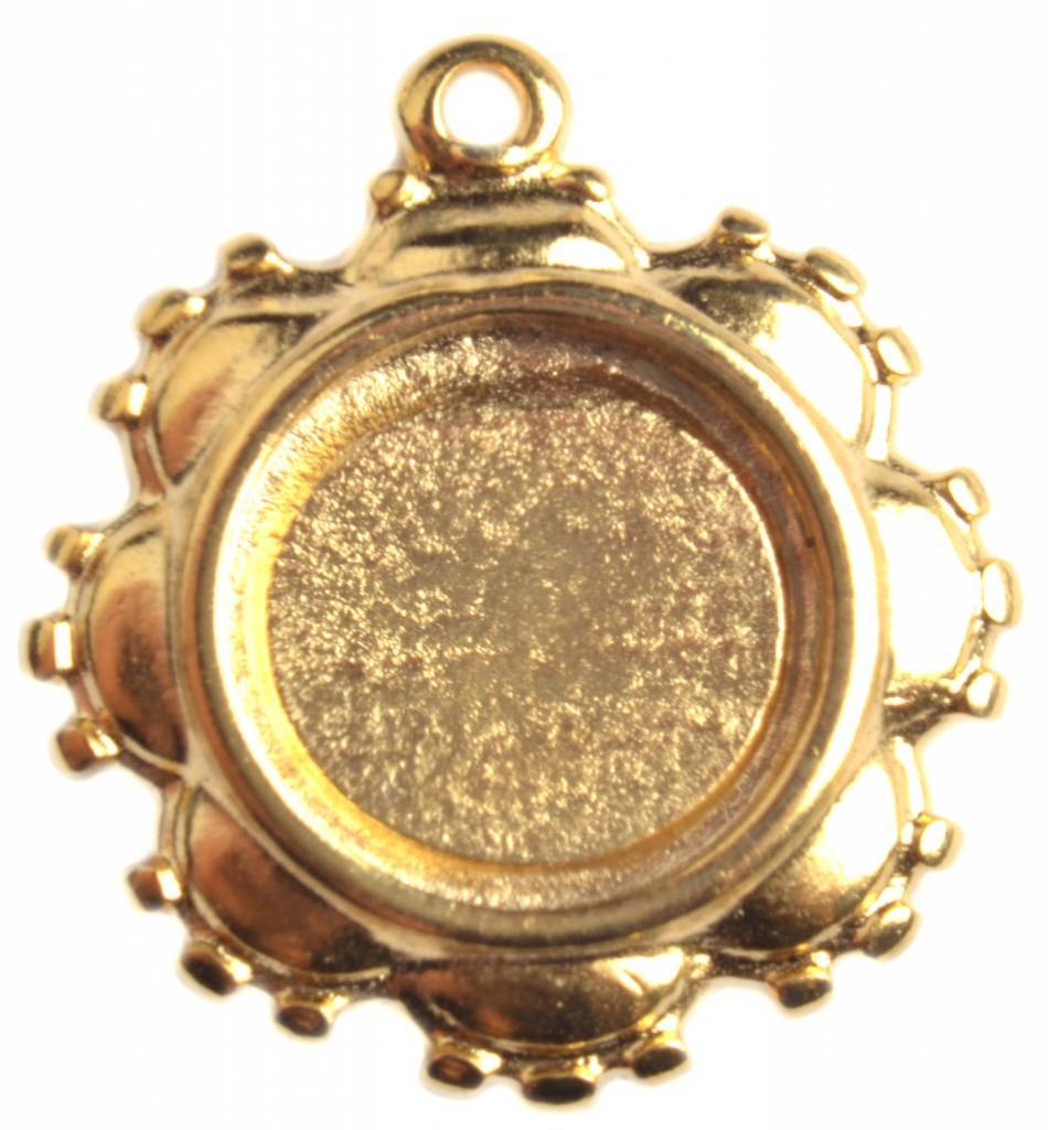 Bedel setting voor cabochon 12mm Goud DQ-Kraaltjes van Renate