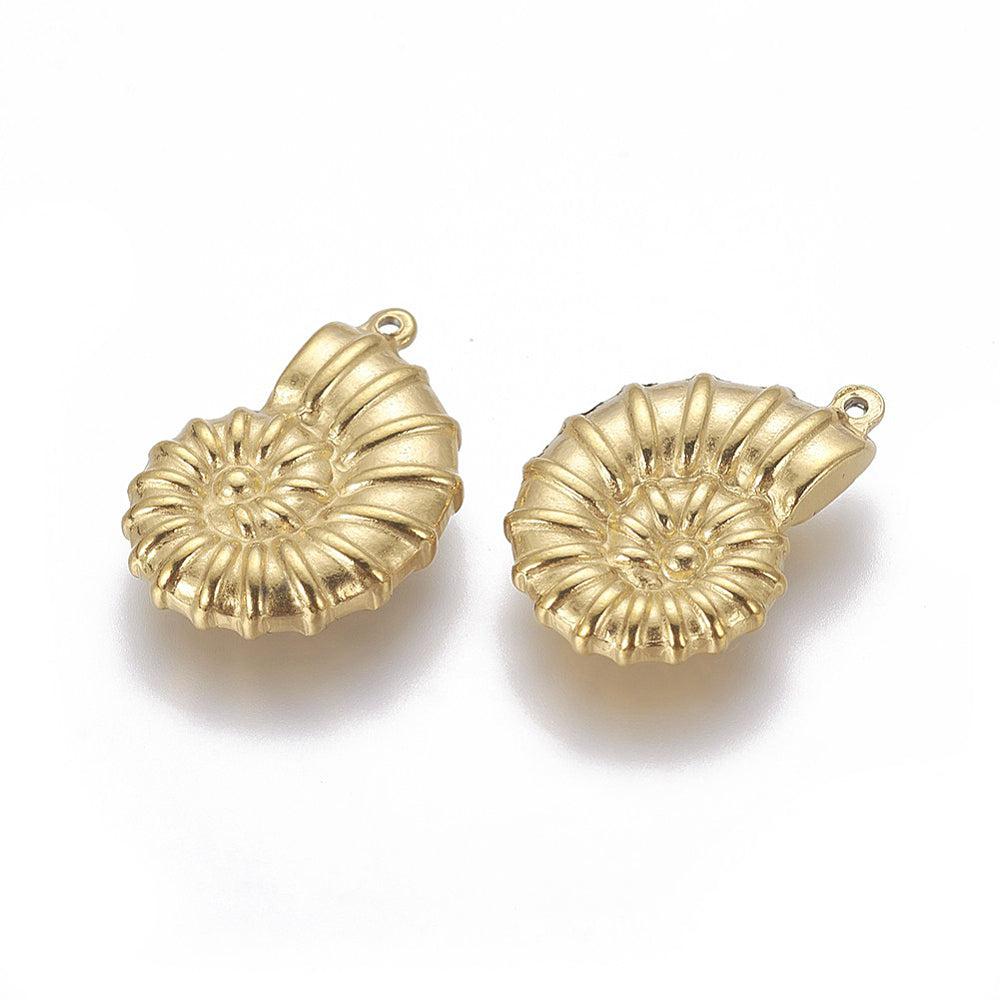 Bedel shell Stainless steel 18k Goud 21mm-bedels-Kraaltjes van Renate