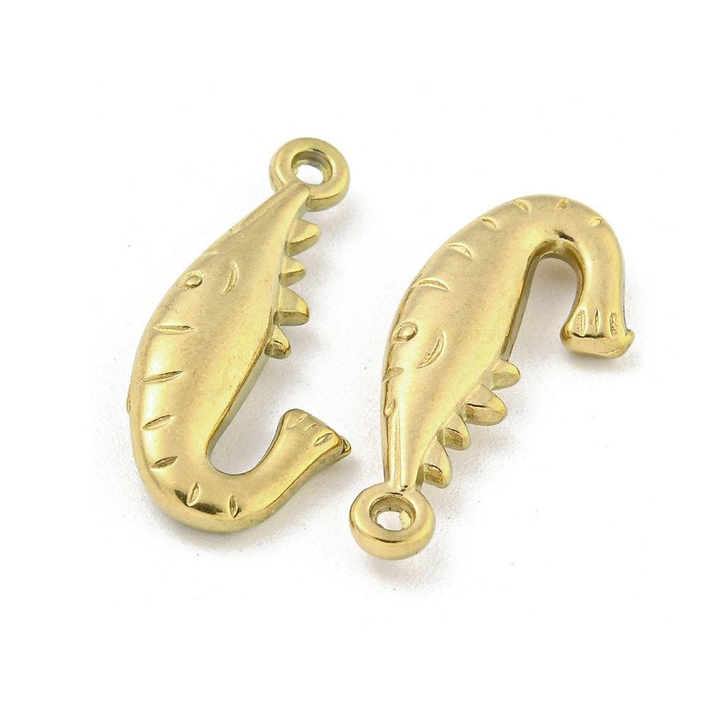 Bedel shrimp RVS 18K Goud 20,5mm - per stuk-bedels-Kraaltjes van Renate