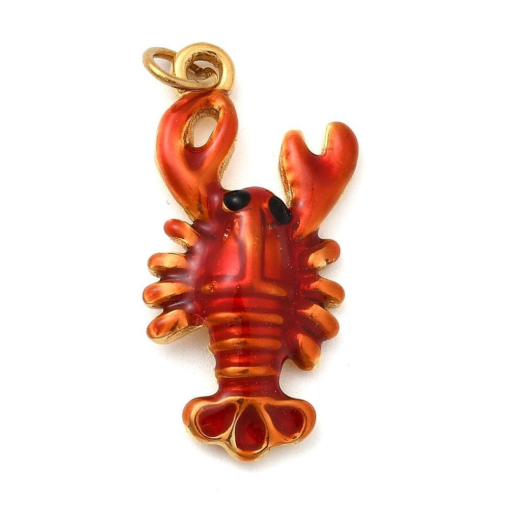 Bedel shrimp RVS 18K goud 21,5mm - per stuk-bedels-Kraaltjes van Renate