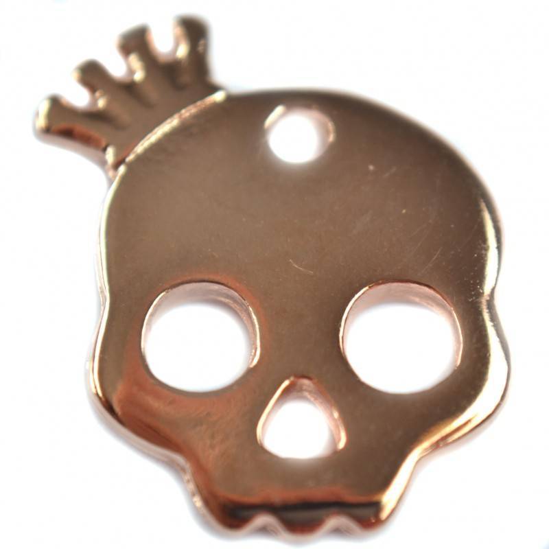 Bedel skull kroon metaal roségoud DQ 17x20mm-Kraaltjes van Renate