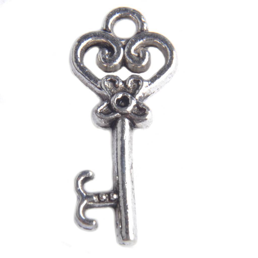 Bedel sleutel Zilver 21mm - 8 stuks-Kraaltjes van Renate
