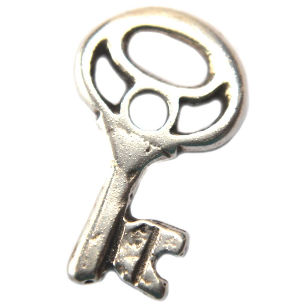 Bedel sleutel metaal zilver DQ 18mm-Kraaltjes van Renate