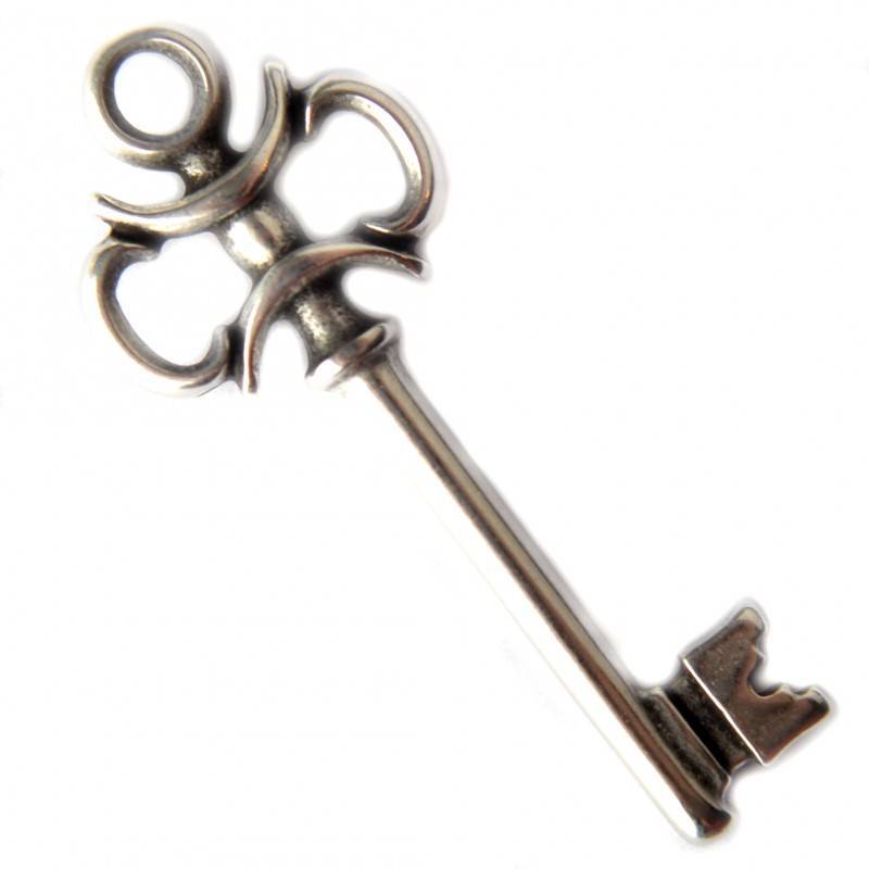 Bedel sleutel metaal zilver DQ 21x53mm-Kraaltjes van Renate