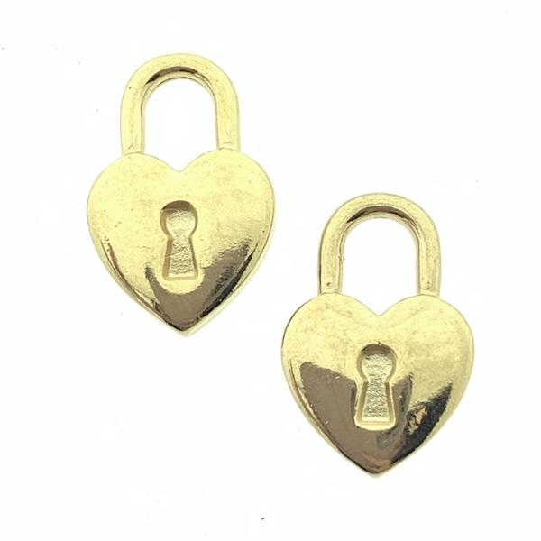 Bedel slot hart Goud 24kr DQ 13x18mm-Kraaltjes van Renate