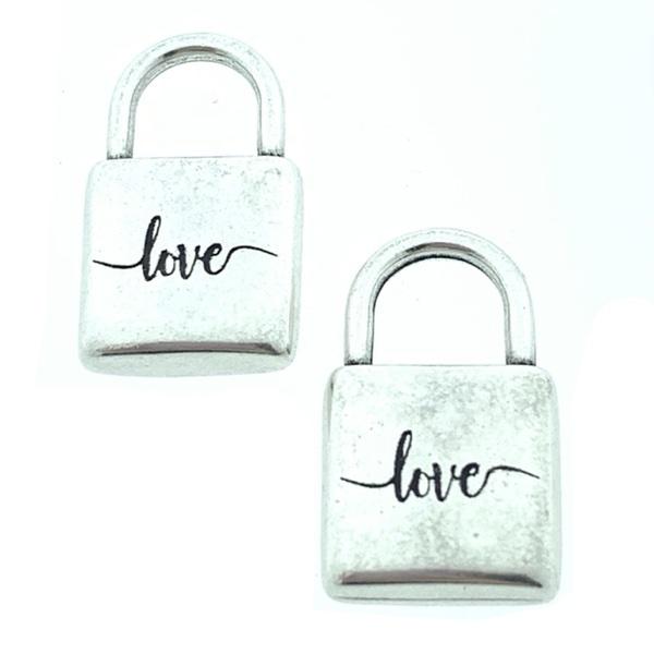 Bedel slot 'love' Zilver DQ 14x24mm-Kraaltjes van Renate