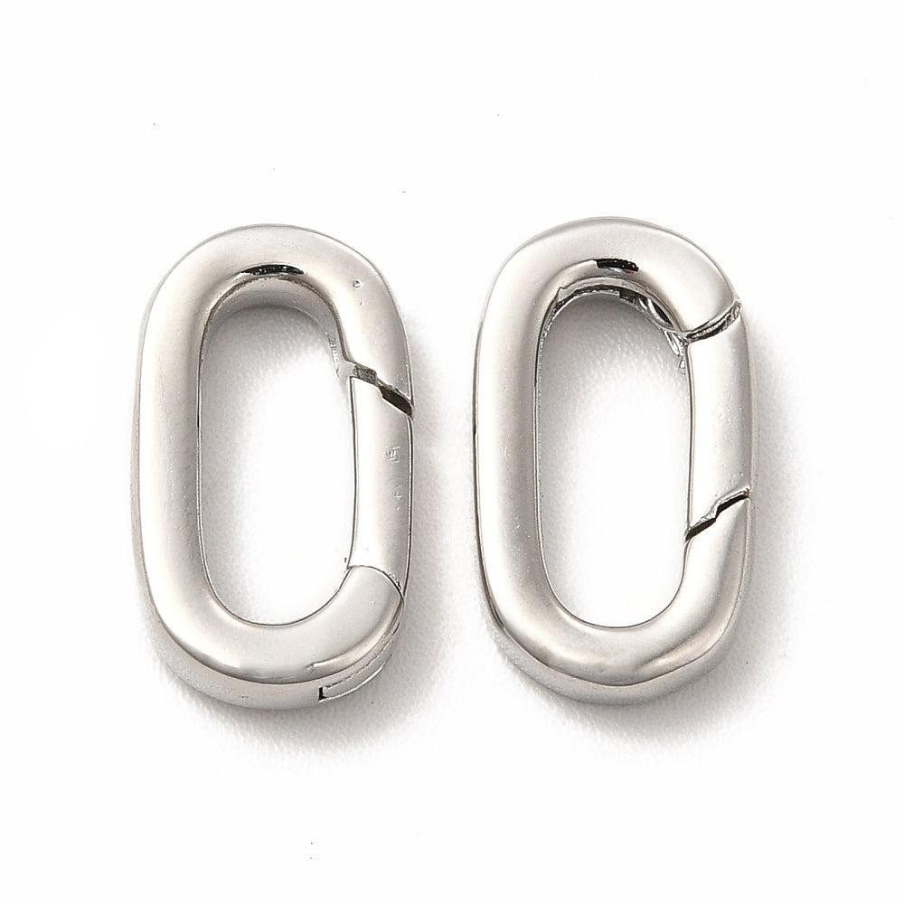 Bedel slot ovaal RVS zilver 10mm - per stuk-bedels-Kraaltjes van Renate