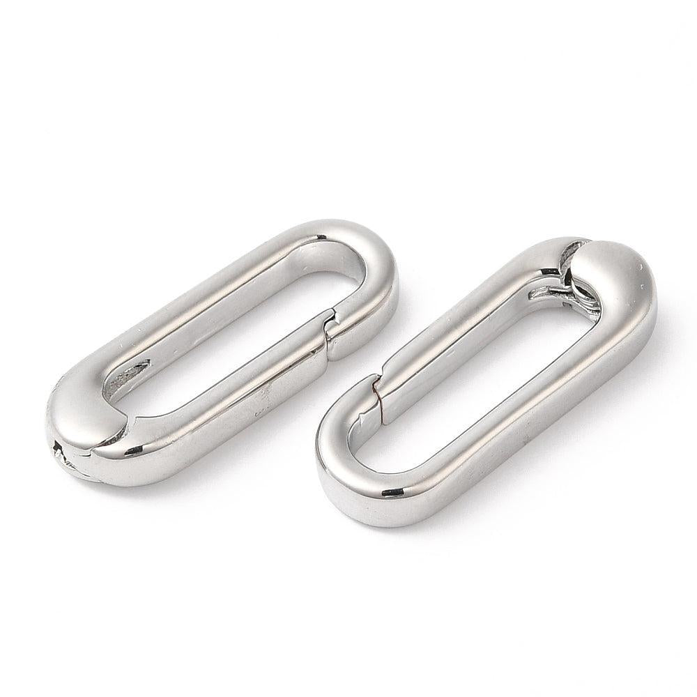 Bedel sluiting ovaal RVS zilver 18mm - per stuk-bedels-Kraaltjes van Renate