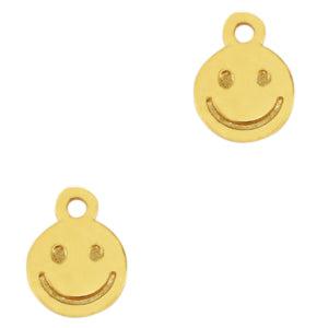 Bedel smiley Goud DQ 10x8mm-bedels-Kraaltjes van Renate