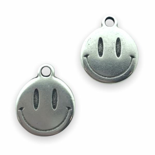 Bedel smiley Zilver DQ 12x15mm-Kraaltjes van Renate