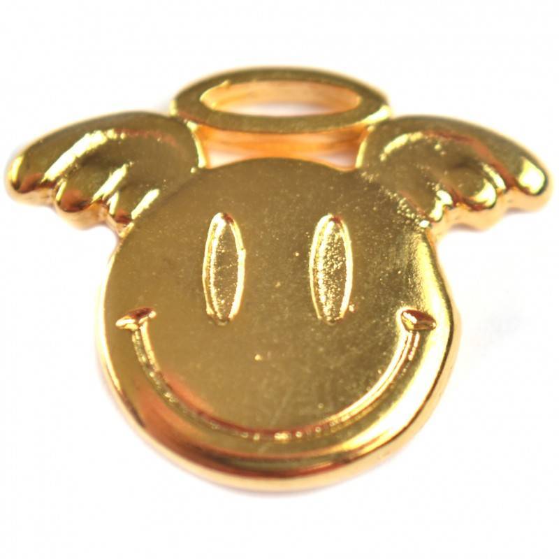 Bedel smiley angel metaal goud DQ 19x15mm-Kraaltjes van Renate