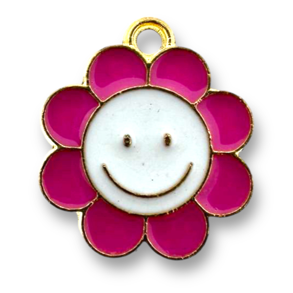 Bedel smiley bloem roze goud 18.5x16x1.5mm-bedels-Kraaltjes van Renate