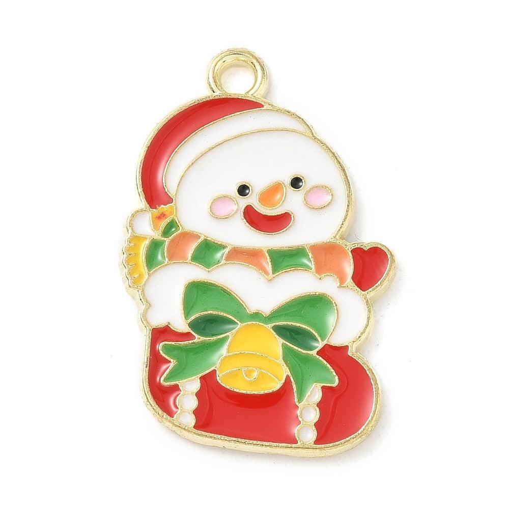 Bedel sneeuwpop goudkleurig 28mm - per stuk-bedels-Kraaltjes van Renate