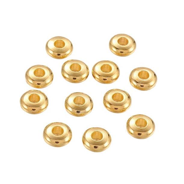 Bedel spacerbead goud 5x2mm- per 20-bedels-Kraaltjes van Renate