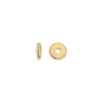 Bedel spacerkraal glad RVS 24K goud 6mm- per stuk-Kralen-Kraaltjes van Renate