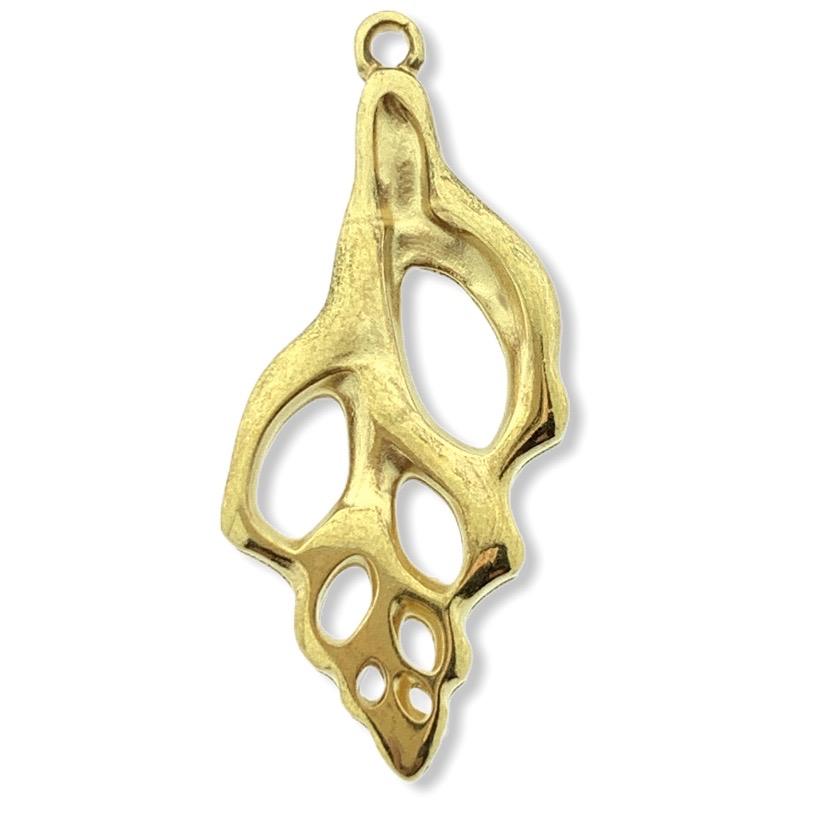 Bedel spiraal schelp Goud 24kr DQ 33x14mm-Kraaltjes van Renate