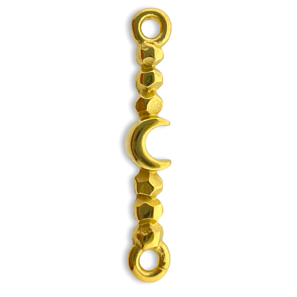 Bedel staaf maan Goud 24kr DQ 4x23mm-bedels-Kraaltjes van Renate