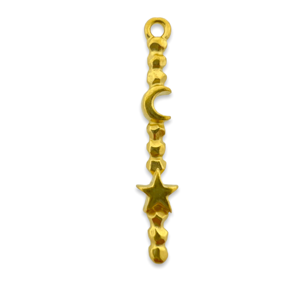 Bedel staaf maan/ster Goud 24kr DQ 5x30mm-bedels-Kraaltjes van Renate