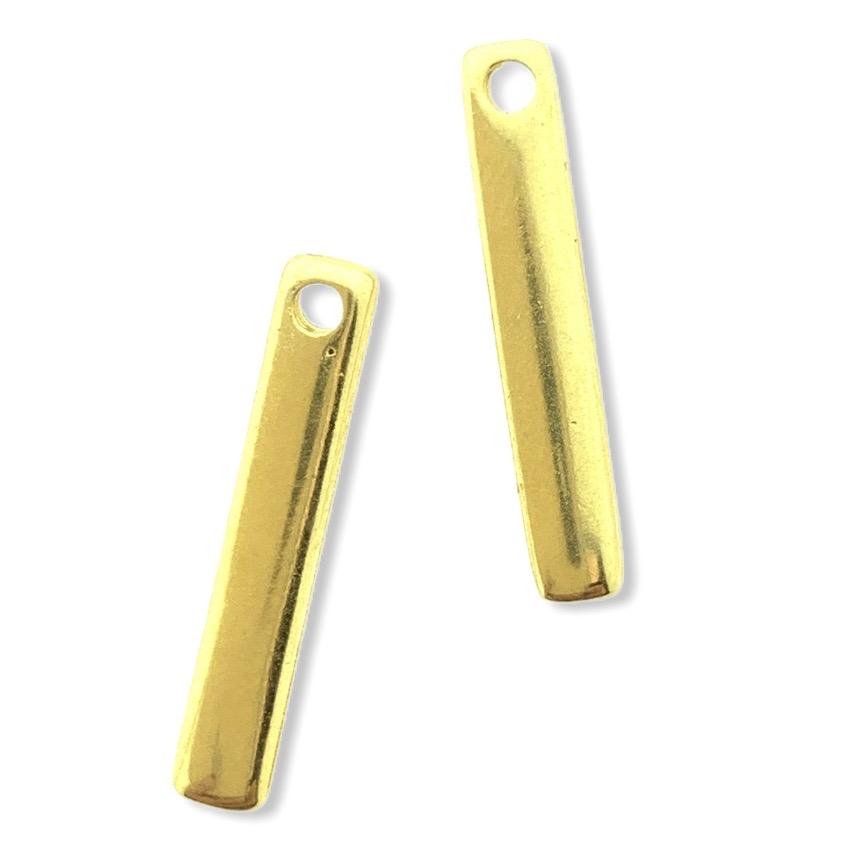 Bedel staafje Goud 24kr DQ 10mm-Kraaltjes van Renate