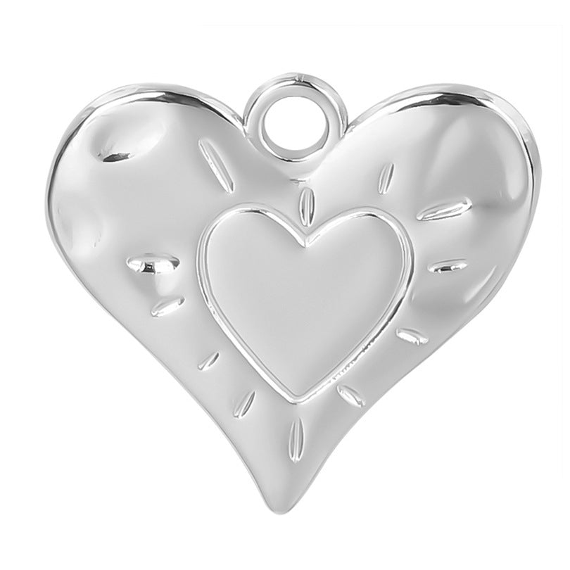 Bedel stainless steel hart zilver 24x25mm-bedels-Kraaltjes van Renate
