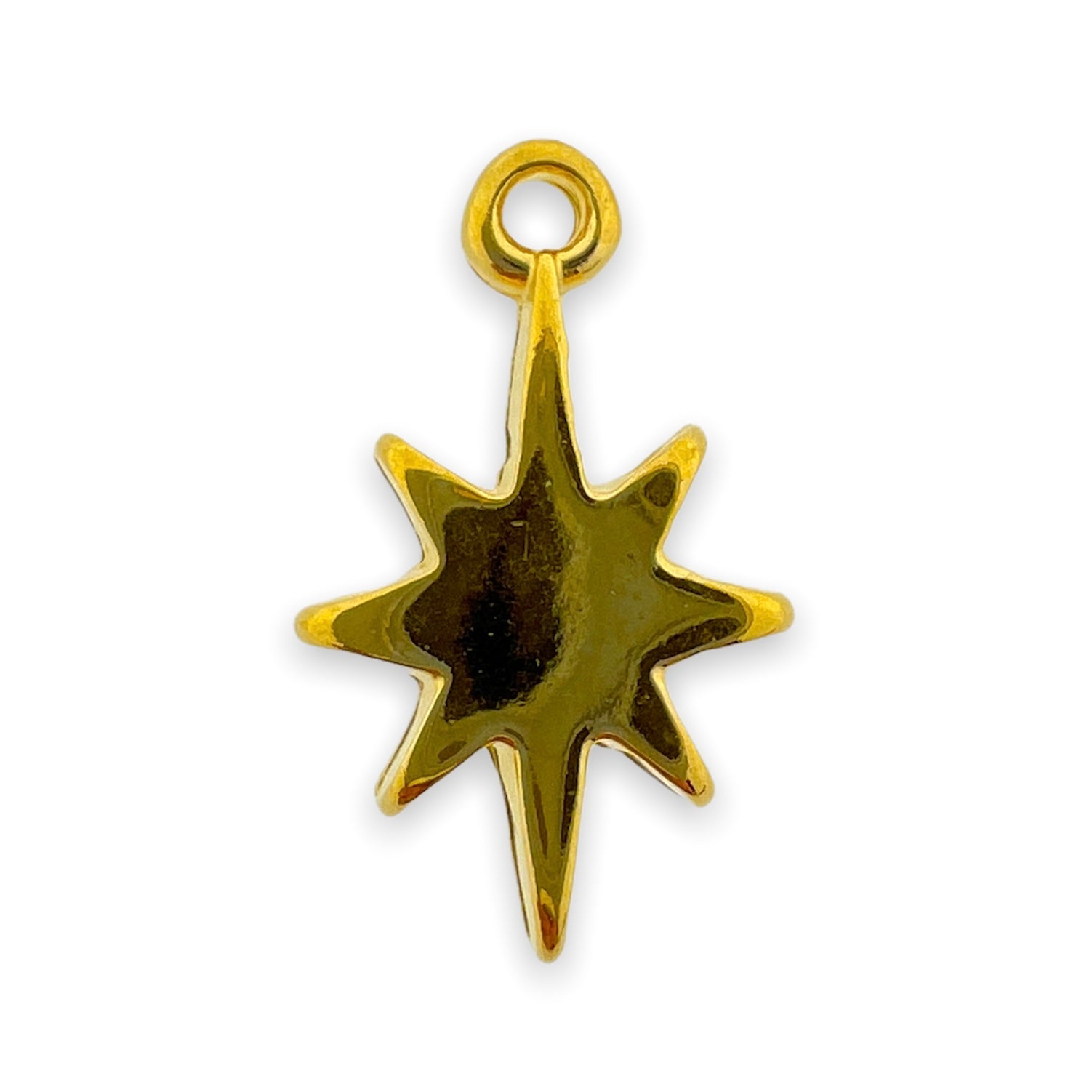 Bedel ster Goud 24K DQ 11x18x4mm-bedels-Kraaltjes van Renate