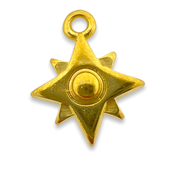 Bedel ster Goud 24kr DQ 11x14mm-bedels-Kraaltjes van Renate