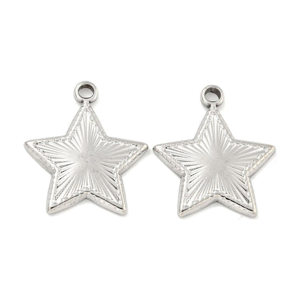 Bedel ster RVS zilver 20mm - per stuk-bedels-Kraaltjes van Renate