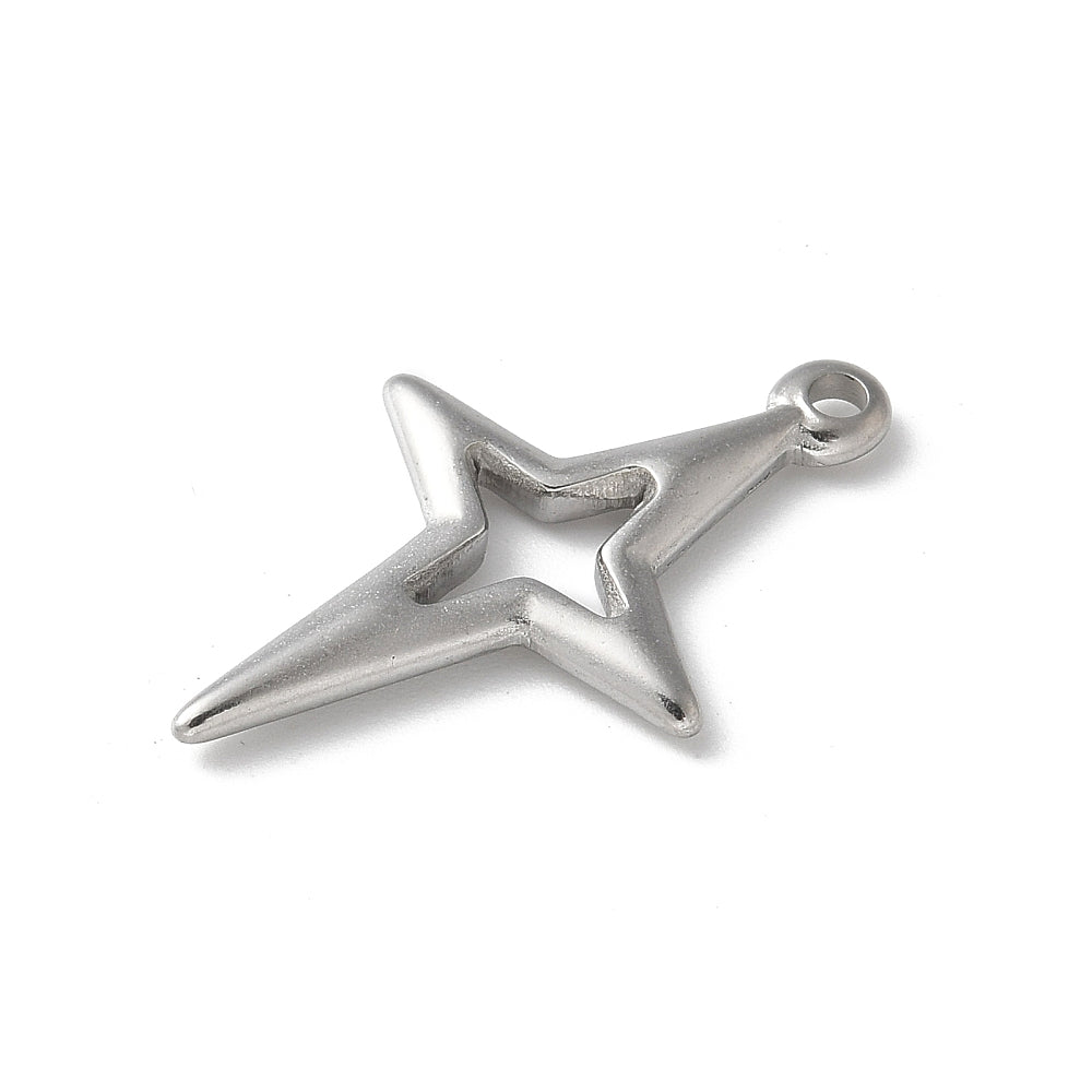 Bedel ster RVS zilver 27mm - per stuk-bedels-Kraaltjes van Renate