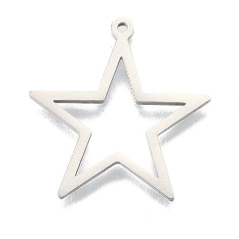 Bedel ster Stainless steel zilver 26mm-bedels-Kraaltjes van Renate