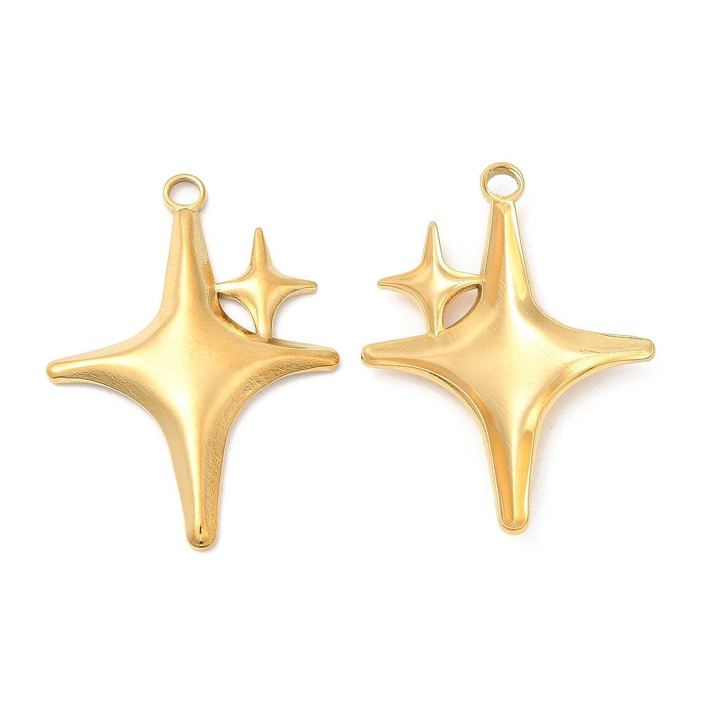 Bedel ster XL hol goud 18K 36x26mm-bedels-Kraaltjes van Renate