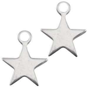 Bedel ster Zilver DQ 15x12mm-bedels-Kraaltjes van Renate