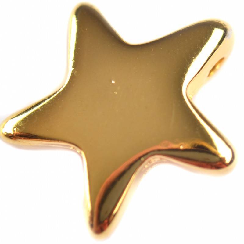 Bedel ster metaal goud DQ 22x23mm-Kraaltjes van Renate