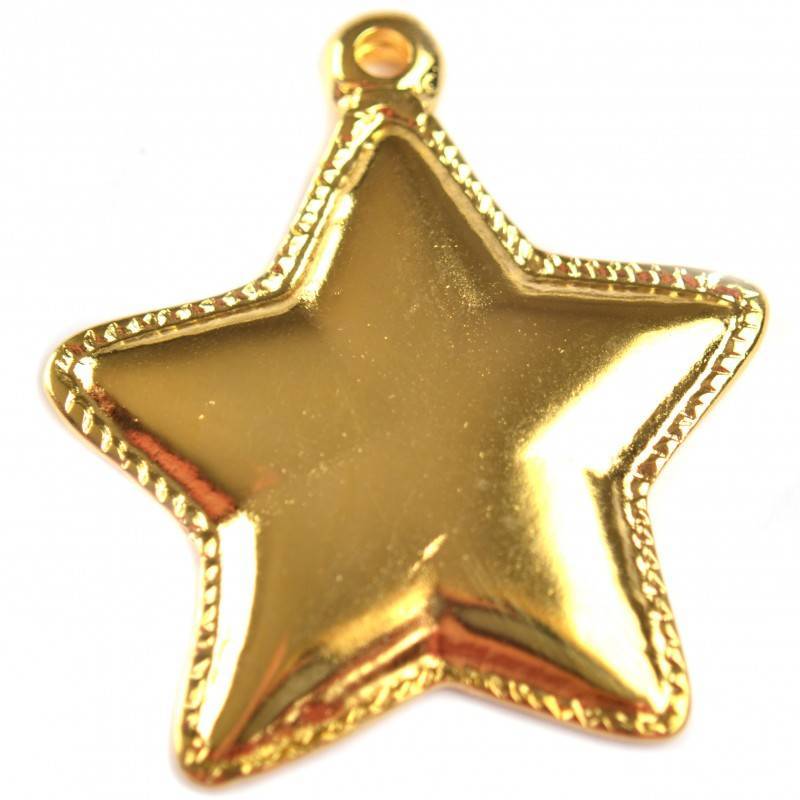 Bedel ster metaal goud DQ 41x45mm-Kraaltjes van Renate