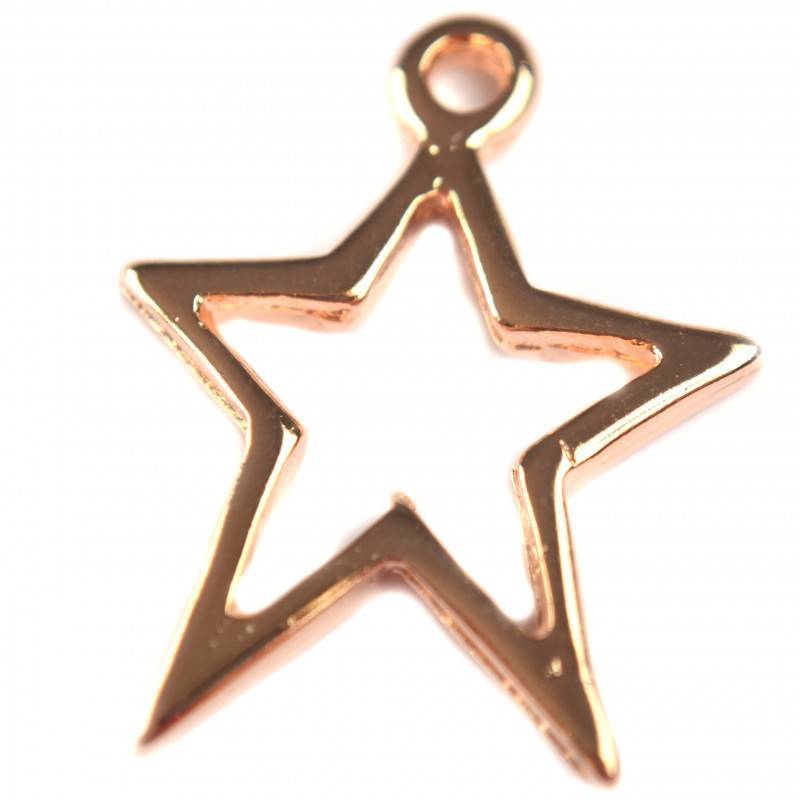 Bedel ster metaal roségoud DQ 25x32mm-Kraaltjes van Renate