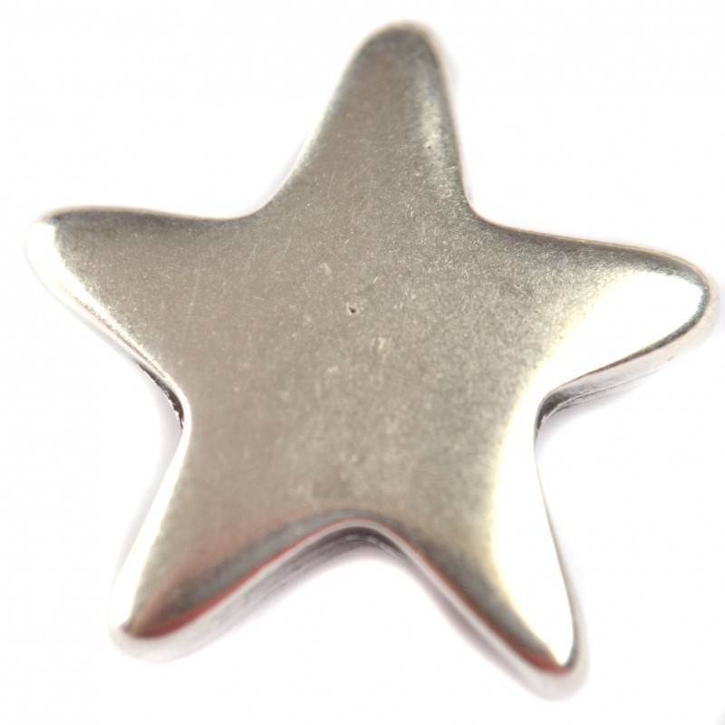 Bedel ster metaal zilver DQ 22x23mm-Kraaltjes van Renate