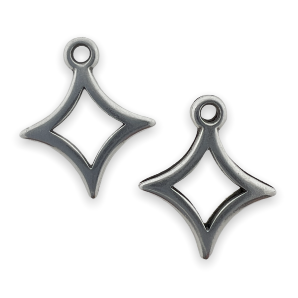 Bedel ster sparkle Zilver DQ 12x15mm-bedels-Kraaltjes van Renate