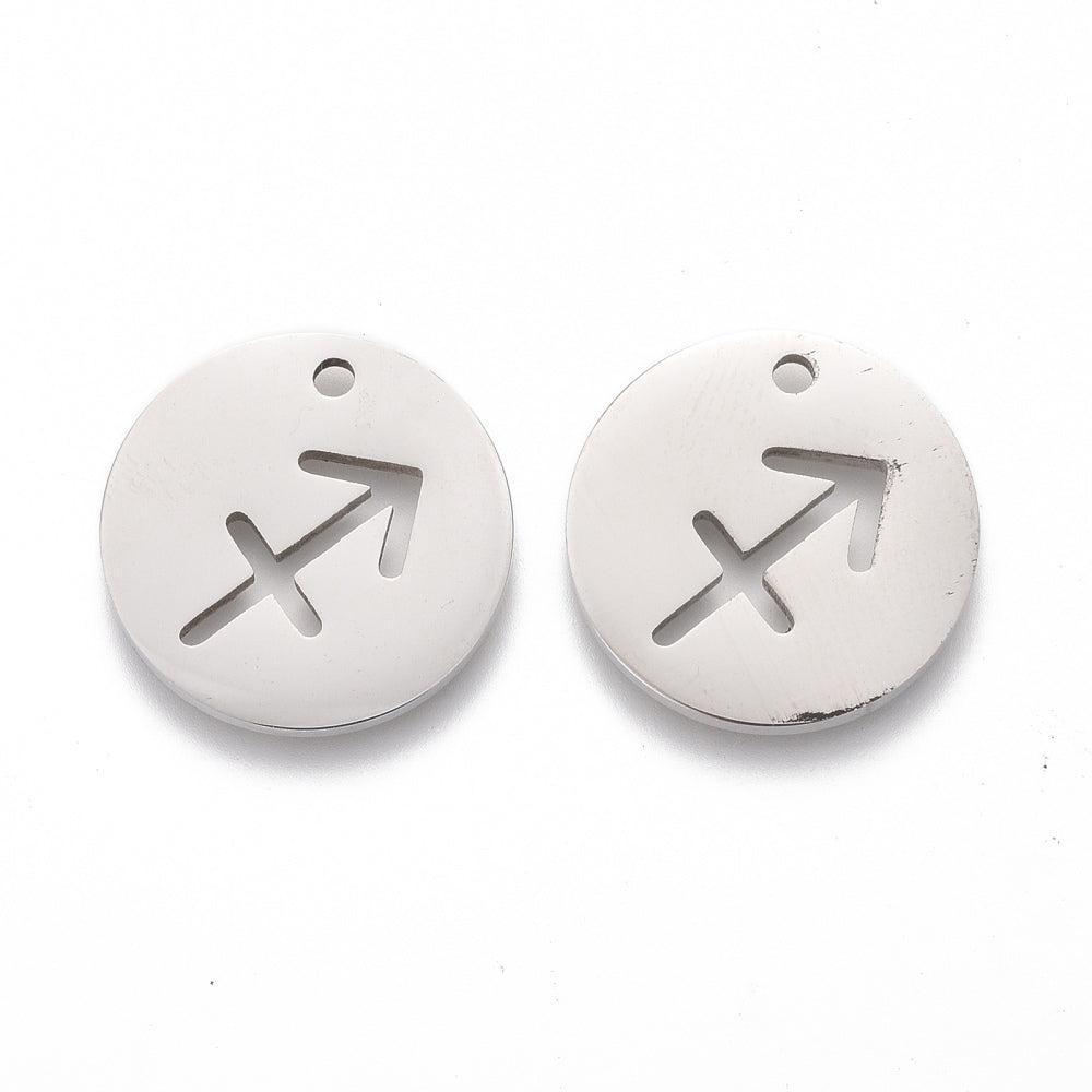 Bedel sterrenbeeld RVS zilver 'boogschutter' 16mm - per stuk-bedels-Kraaltjes van Renate