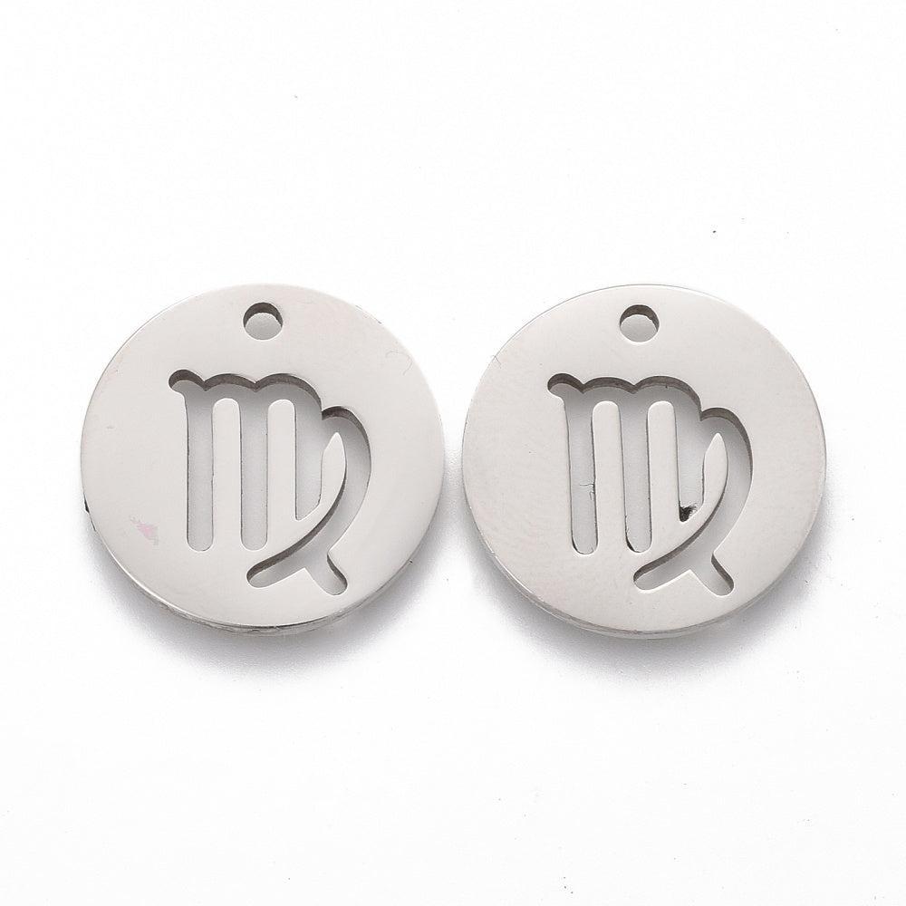 Bedel sterrenbeeld RVS zilver 'maagd' 16mm - per stuk-bedels-Kraaltjes van Renate