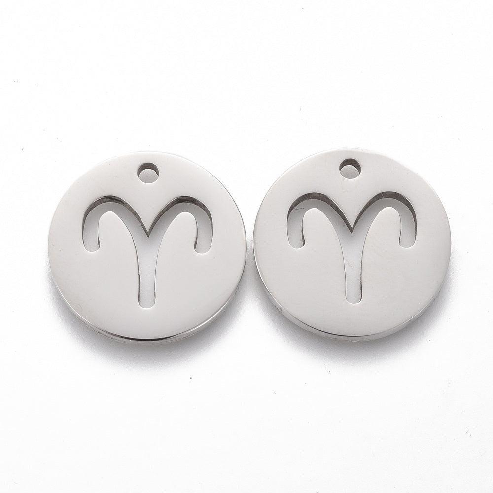 Bedel sterrenbeeld RVS zilver 'ram' 16mm - per stuk-bedels-Kraaltjes van Renate