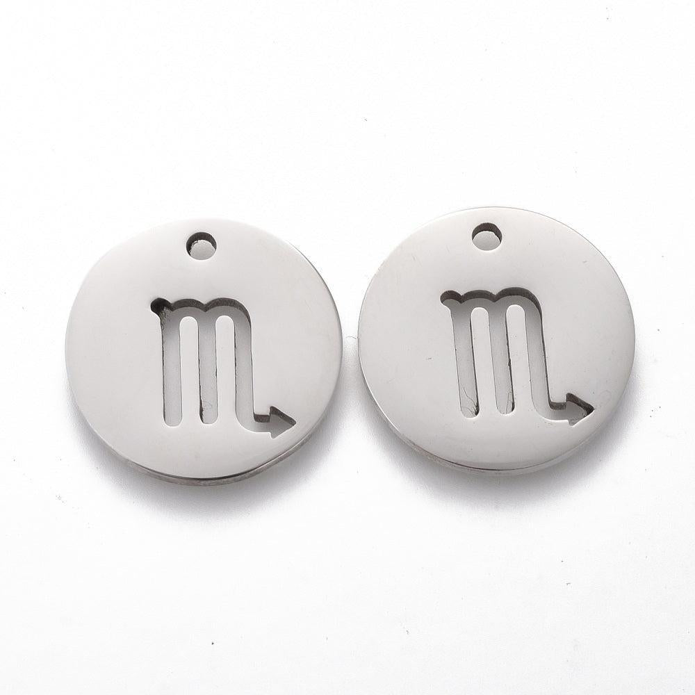 Bedel sterrenbeeld RVS zilver 'schorpioen' 16mm - per stuk-bedels-Kraaltjes van Renate