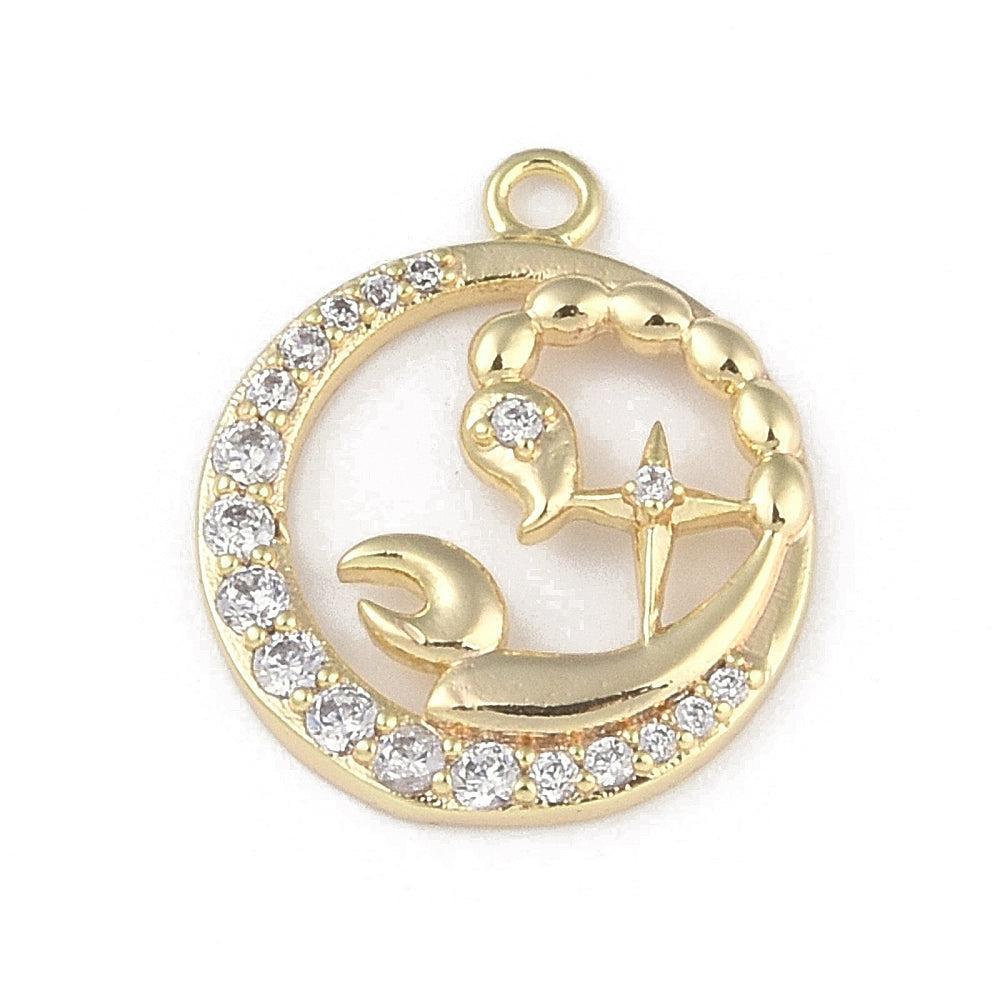 Bedel sterrenbeeld zirconia 'schorpioen' goud- per stuk-bedels-Kraaltjes van Renate