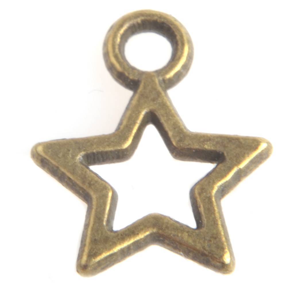 Bedel sterretje Brons 12x10mm - 8 stuks-Kraaltjes van Renate